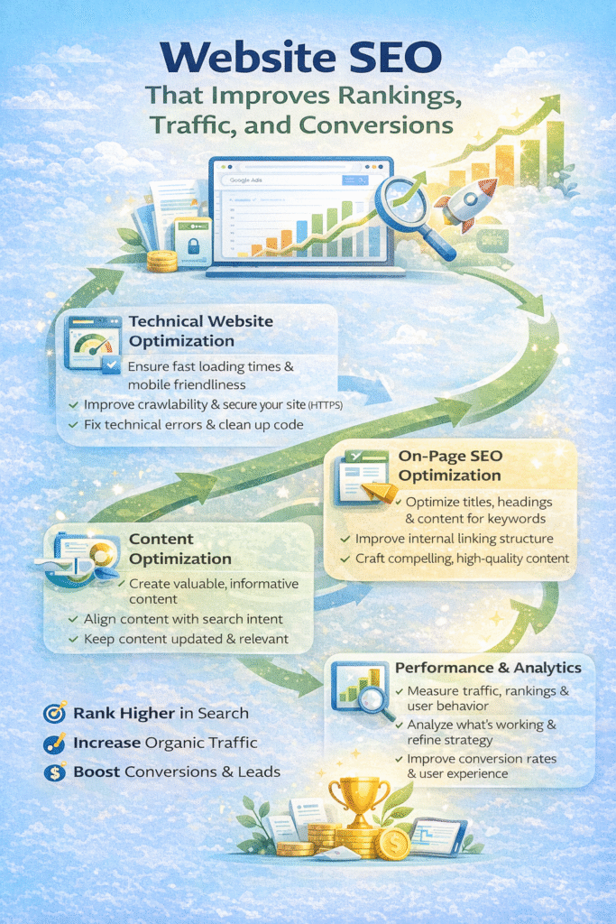 Website SEO That Improves Rankings, Traffic, and Conversions